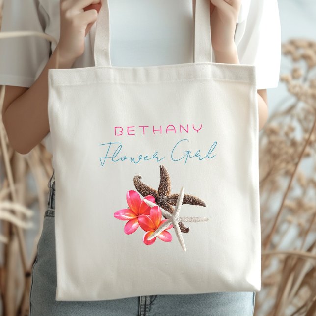 Bridal Party Flower Girl Starfish Personalized Tote Bag (Creator Uploaded)