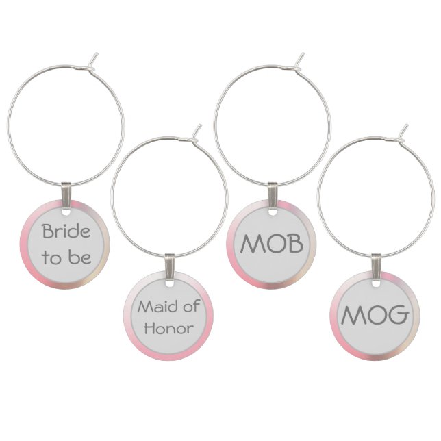 Bridal Party Fun Wine Charm (Staggered)