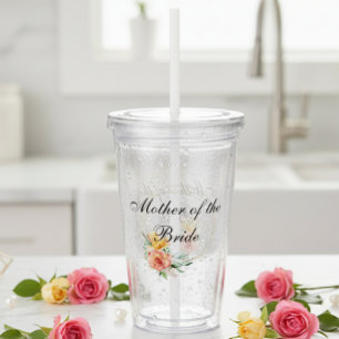 Bridal Party Gift Bachelorette Mother of the Bride Acrylic Tumbler