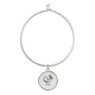 Bridal Party Gifts, I Do Crew, Sunflowers, Roses Bangle Bracelet