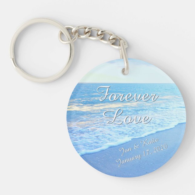 Bridal Party Gifts or Beach Bridal Shower Favors Keychain (Front)