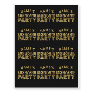 Bridal Party Gold Bachelorette Party Tattoos