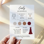 Bridal Party Info Card, Bridesmaid Attire Invitation<br><div class="desc">This bridal party info card is full customizable. Edit for your entire bridal party including Maid of Honor, Flower girl, etc. Edit all the text and change colors to match your wedding. Simply click on the blue "PERSONALIZE" button in the top right. Then scroll down and click the "Edit using...</div>