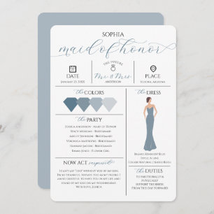 Bridal Party Info Card Will You Be My Maid of Hono
