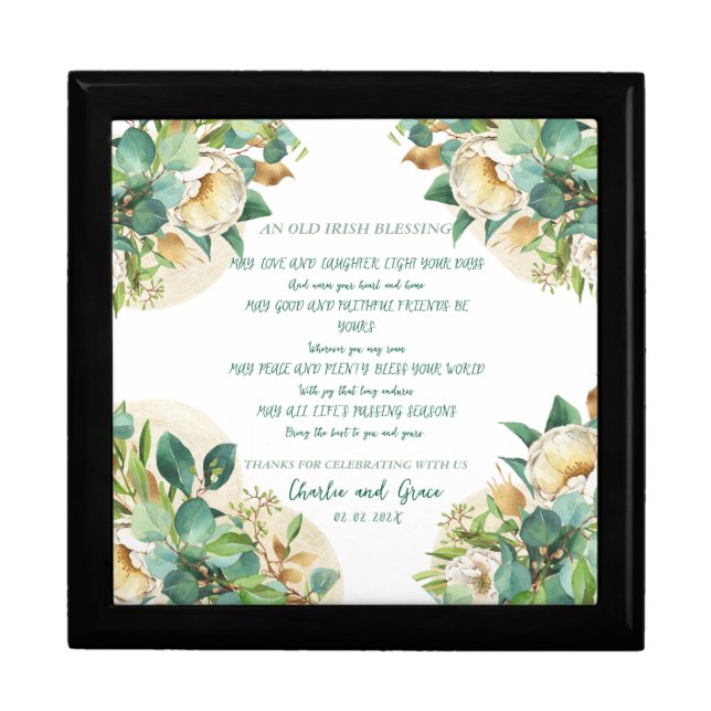 Bridal Party Irish Blessing Keepsake Gift Box (Front)
