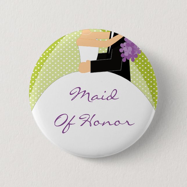 Bridal Party Maid Of Honor Button / Pin (Front)