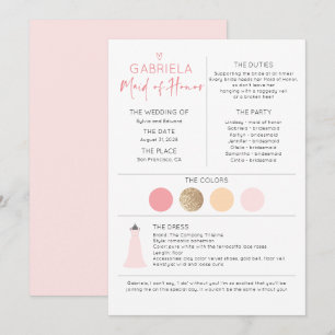 Bridal Party Maid of Honor Proposal & Information