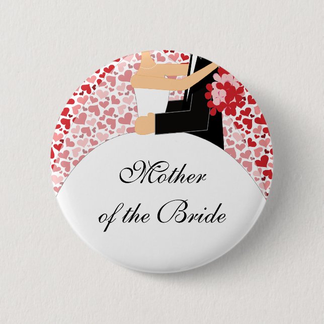 Bridal Party Mother of the Bride Button / Pin (Front)