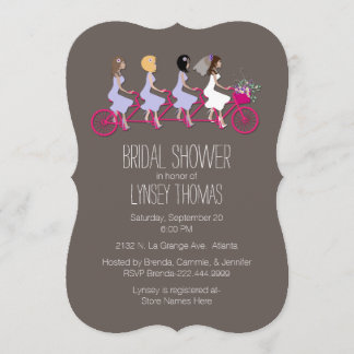 Bridal Party on Bike Bridal Shower Invitation