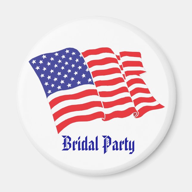 Bridal Party Patriotic Wedding Magnet (Front)