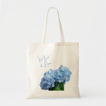 Bridal Party Personalized Blue Floral Tote Bag by BlueHyd at Zazzle