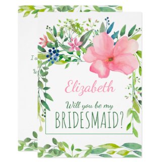 Bridal Party Proposal Botanical Bridesmaid Invitation