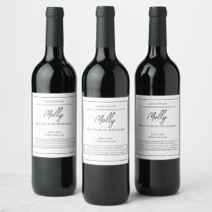 Bridal Party Proposal Wine Label