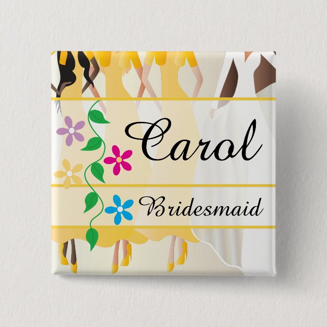 Bridal Party Rehearsal, Shower, Bachelorette Pinback Button (Front)