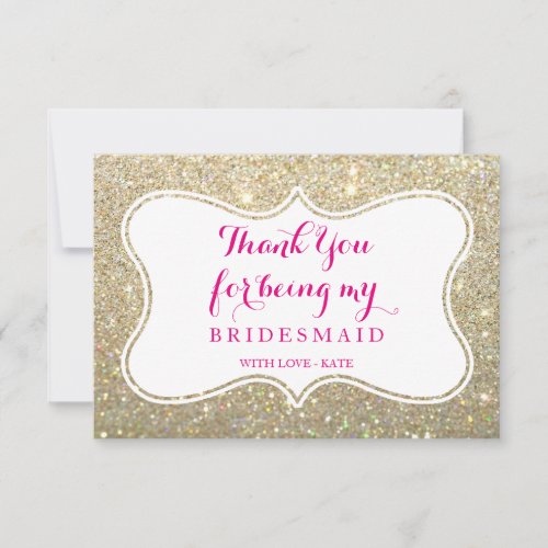 Bridal Party Thank You Card _ Glittered