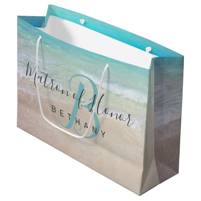 Bridal Party Thank You Monogrammed Title Paper Large Gift Bag (Front Angled)