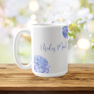 Bridal Party Watercolor Blue Hydrangea Coffee Mug