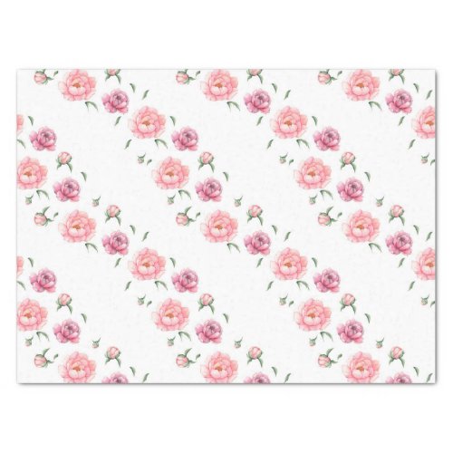 Bridal Pink Watercolor Peonies  Tissue Paper