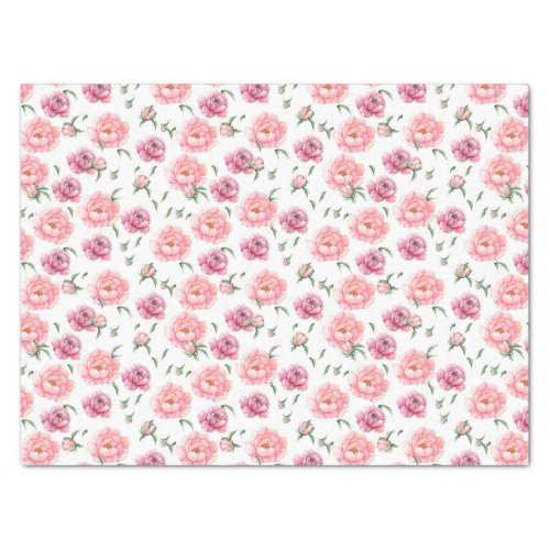 Bridal Pink Watercolor Peonies   Tissue Paper