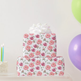 Bridal Pink Watercolor Peonies Wrapping Paper