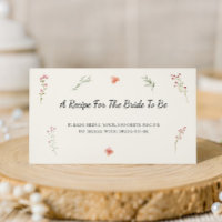 Bridal Recipe Card Delicate Floral Shower