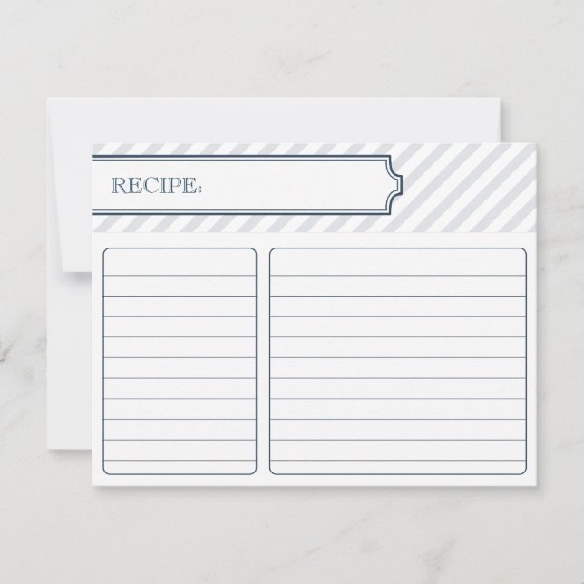 Bridal Recipe Card  |  Peacock Blue (Front)