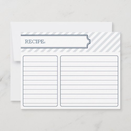 Bridal Recipe Card  |  Peacock Blue Custom Invites