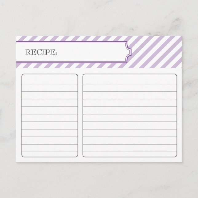 Bridal Recipe Card - Purple (Front)