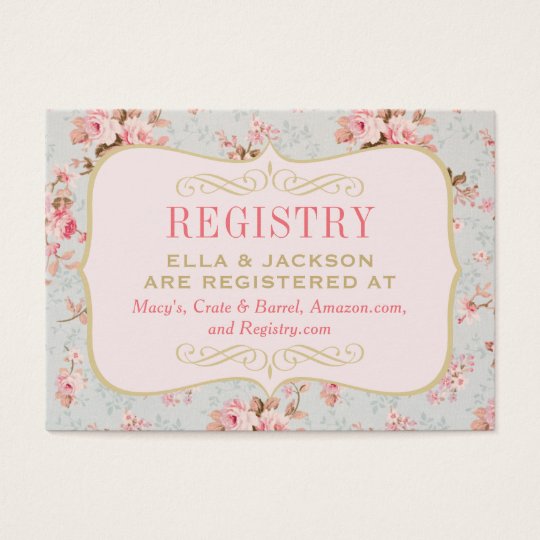 Bridal Registry Card | Vintage Garden Party | Zazzle