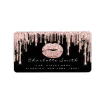 Bridal RSVP Kiss Rose Lips Black Glitter Makeup Label Bridal RSVP Kiss Rose Lips Black Glitter Makeup Label