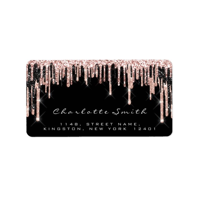 Bridal RSVP Kiss Rose Lips Sparkly Glitter Makeup Label (Front)