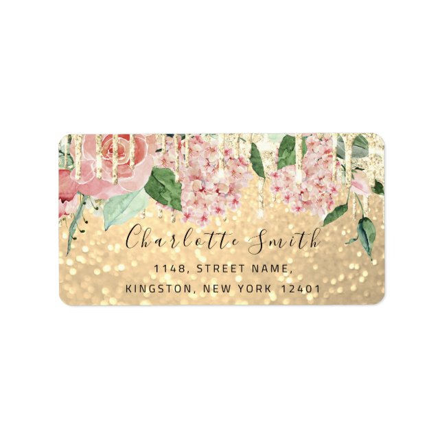 Bridal RSVP Wedding Drip Mint Green Glitter Gold Label (Front)