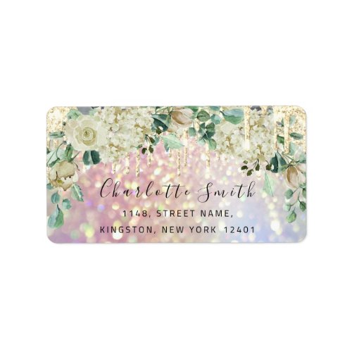 Bridal RSVP Wedding Drip Mint Green Glitter Rose Label