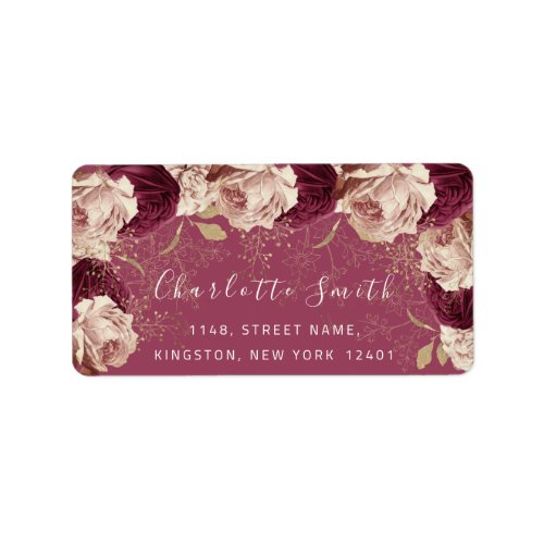 Bridal RSVP Wedding Event Floral Rose Marsala Pink Label