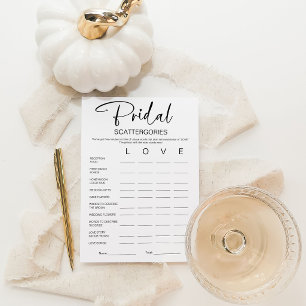 Bridal Scattergories Bridal Shower Game Invitation