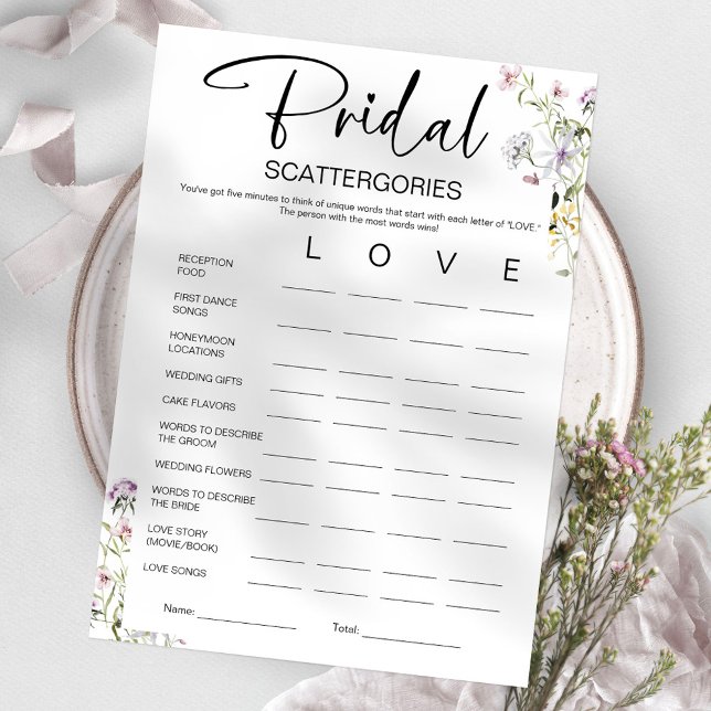 Bridal Scattergories Bridal Shower Game Invitation (Creator Uploaded)