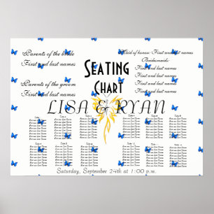 Bridal Seating Chart Personalize Destiny Destiny'S