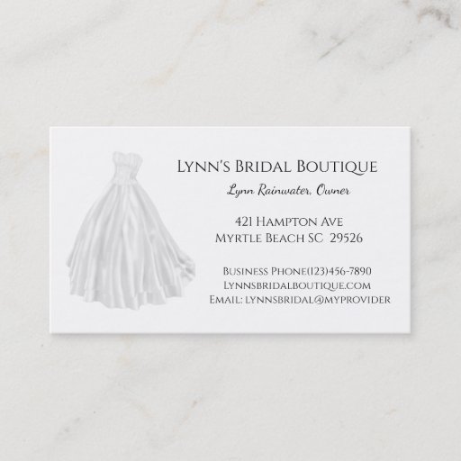 Customizable Bridal Shop Business Card
