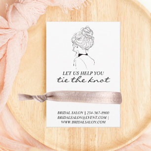 Bridal Show Promotional Hair Tie Scrunchie Holder Enclosure Card