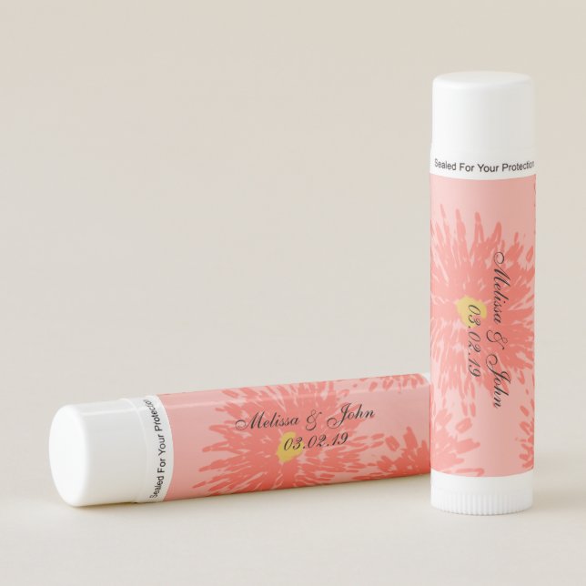 Bridal Shower Abstract Carnation Florals Lip Balm (Front)