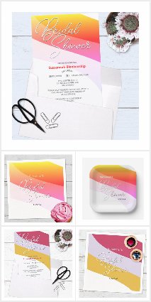 Bridal Shower Abstract Color Streams