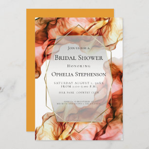 BRIDAL SHOWER Abstract Watercolor Autumn Color 2 Invitation