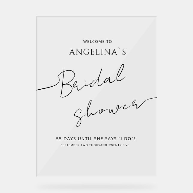 Bridal shower Acrylic Sign WELCOME (Front)