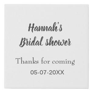 Bridal shower add name date year thanks for coming faux canvas print