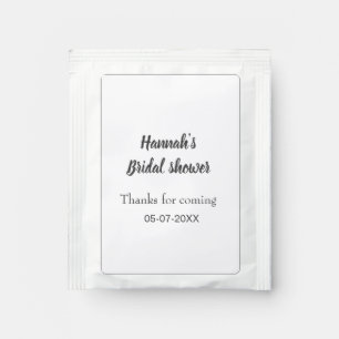 Bridal shower add name date year thanks for coming tea bag drink mix