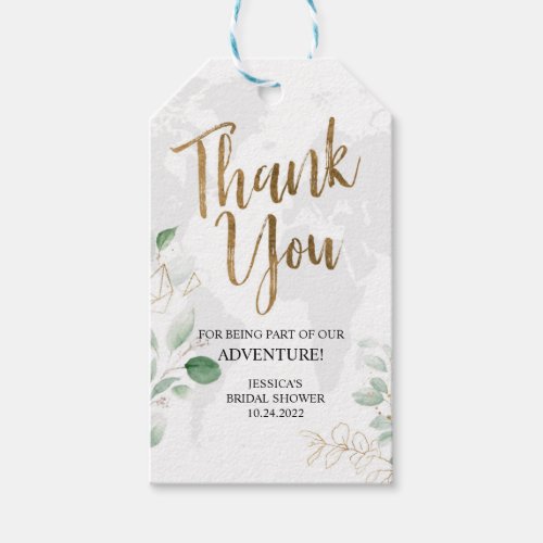 Bridal shower Adventure Thank you tag  Gift Tags