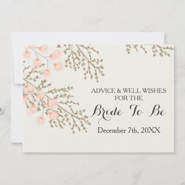 bridal shower Advice and Well Wishes Card