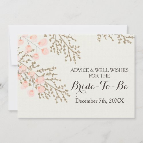 bridal shower Advice and Well Wishes Card