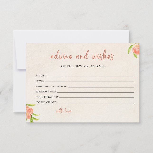Bridal Shower Advice and Wishes Card (Front)