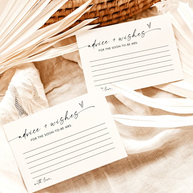 Bridal Shower Advice and Wishes Card, Minimalist  Invitation (Creator Uploaded)